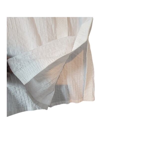 WaterSister Lagenlook Tunic Top 2XL Mandarin Collar Midi Sleeve White NEW‎ - Picture 8 of 11